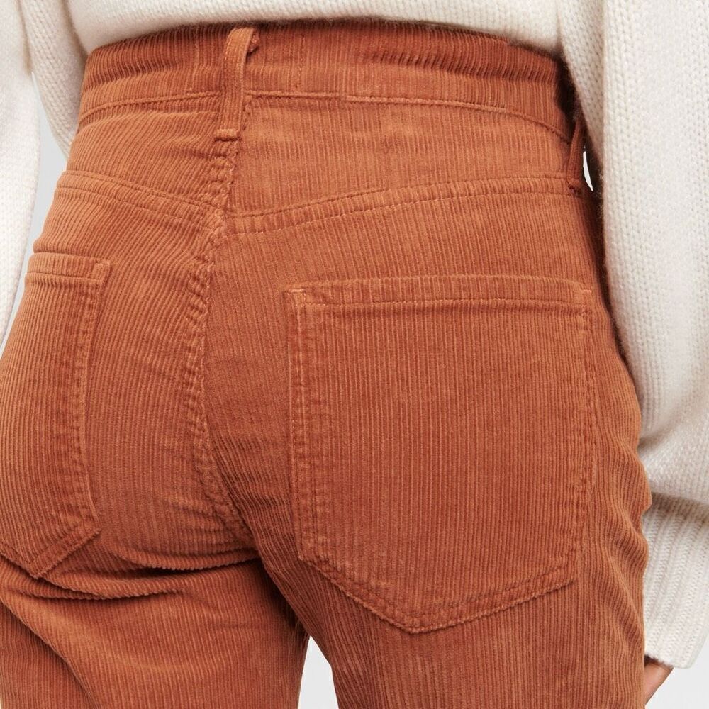 Agolde Riley Long Straight Corduroy Pants in Saddle Size 28 - Picture 5 of 9